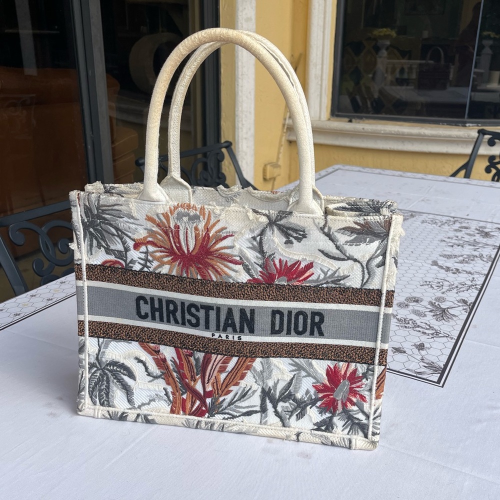 Dior 2020 Toile de Jouy Tropicalia Medium Book Tote Bag